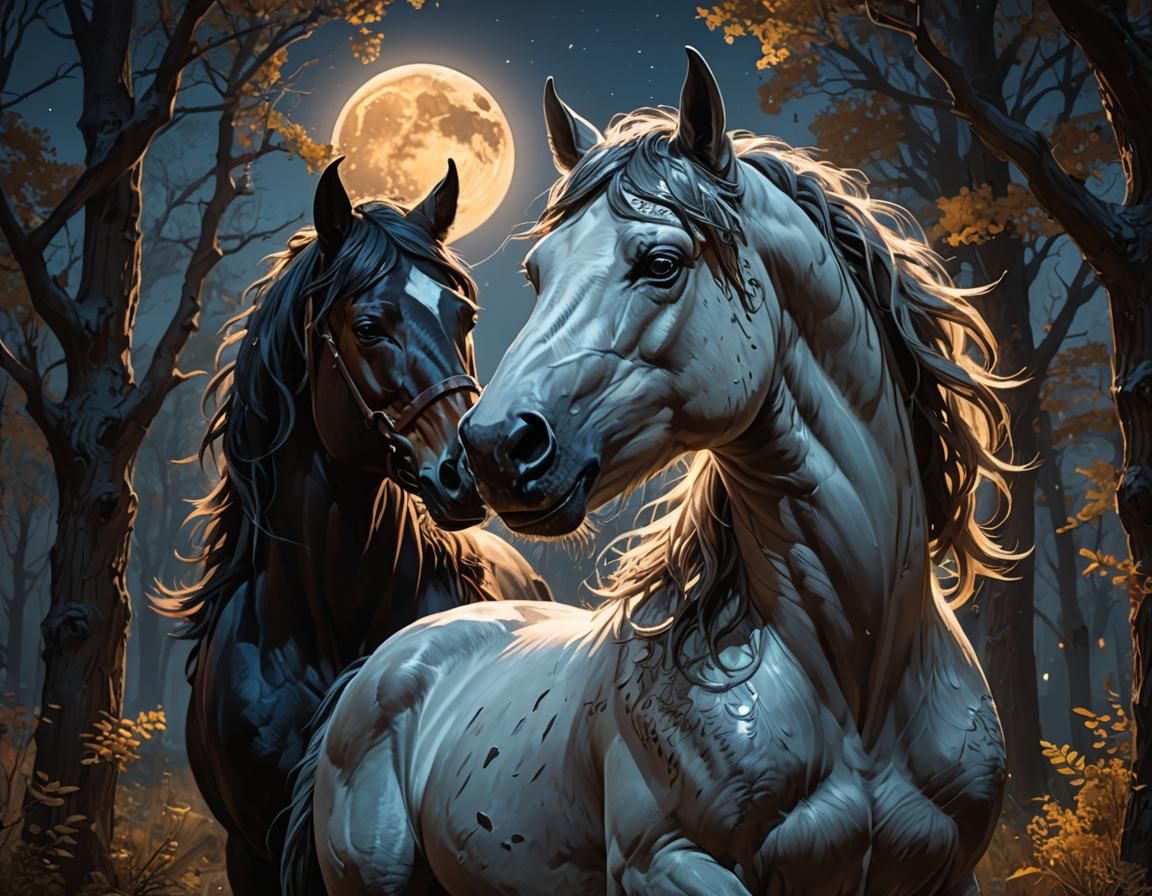 Idilio en la noche de luna