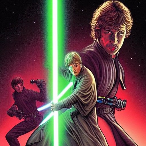 Lightsaber in Comic Book Art Style