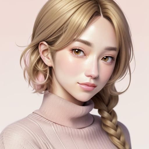 Anime Portrait of a Spring Femboy in Pastel Colors