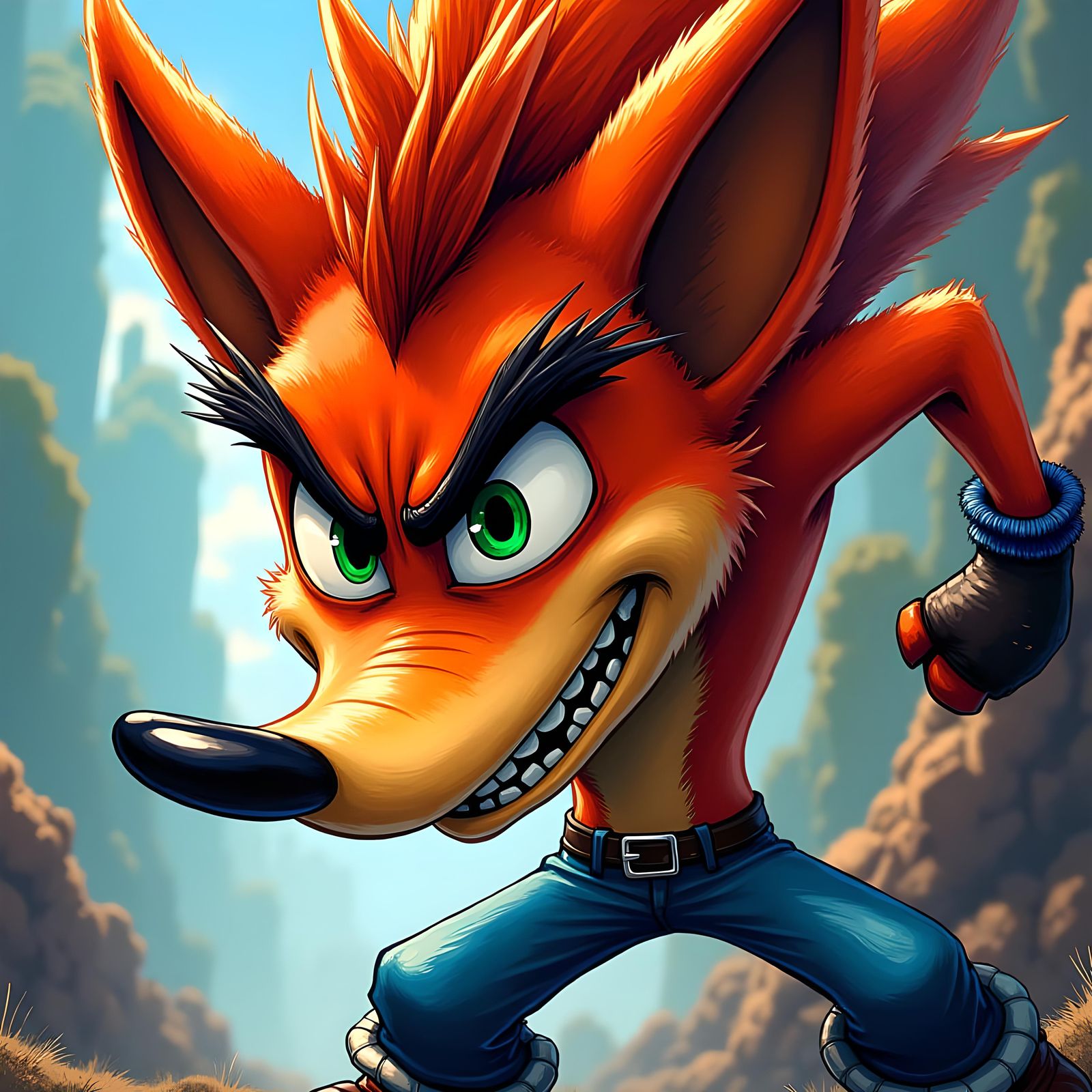 Crash Bandicoot Art in Manga Style