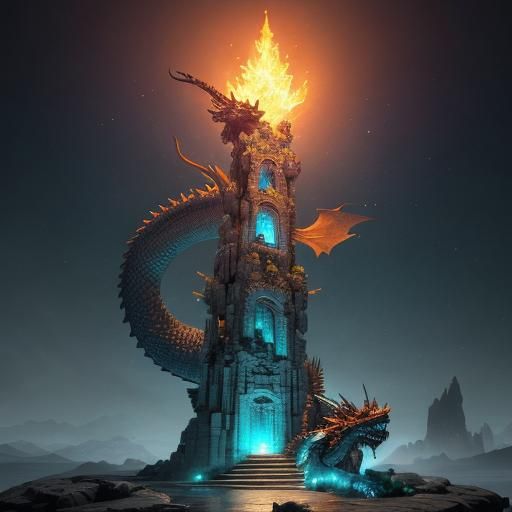 Granite Carved Oriental Dragon Stone Pillar