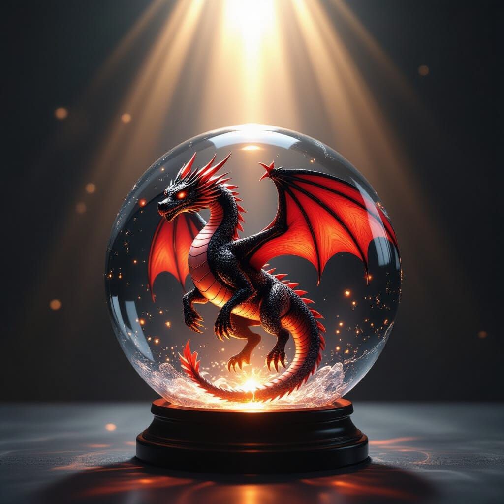 Crystallized Dragon Orb in Cinematic Lighting
