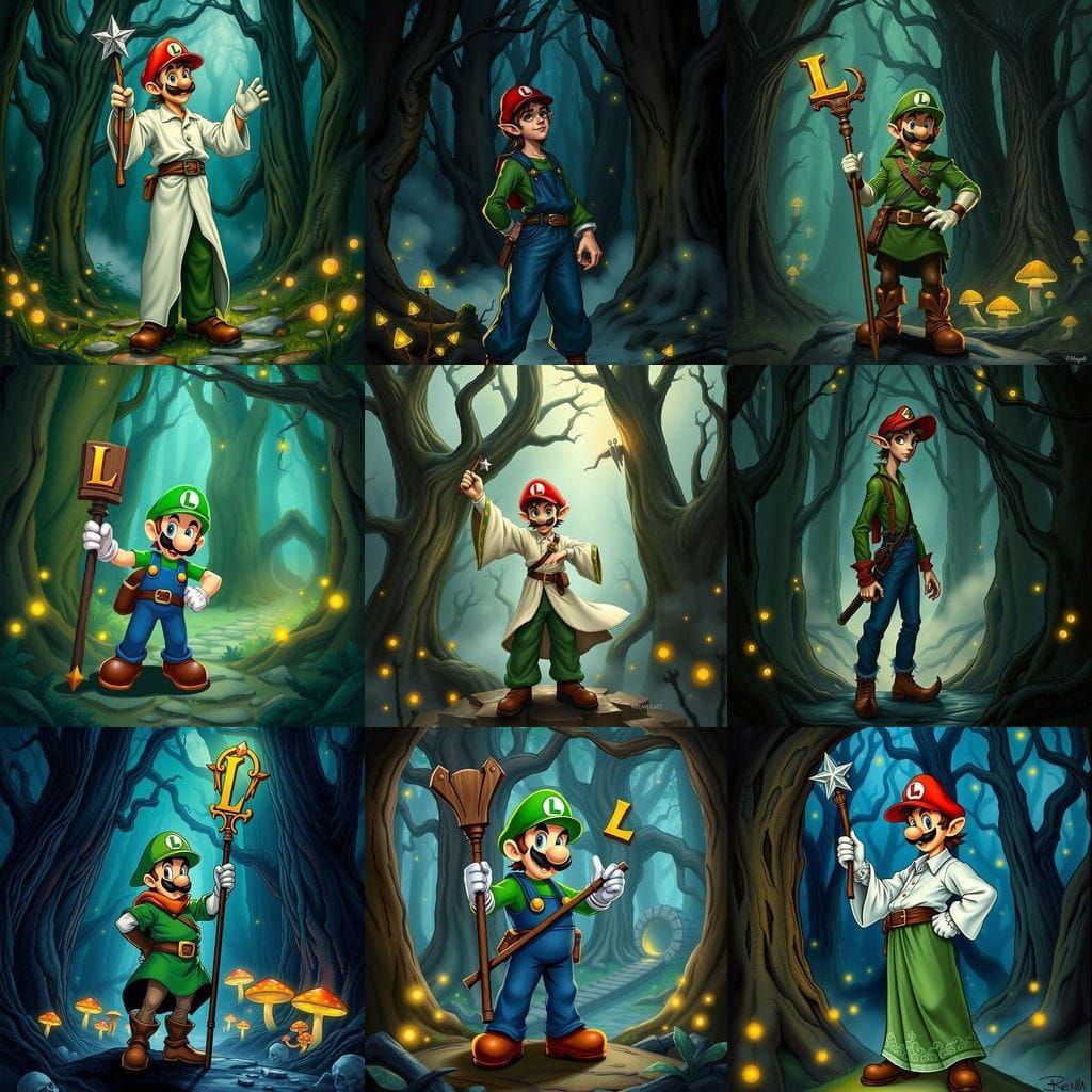 Luigi as a Daring Dungeon Adventurer