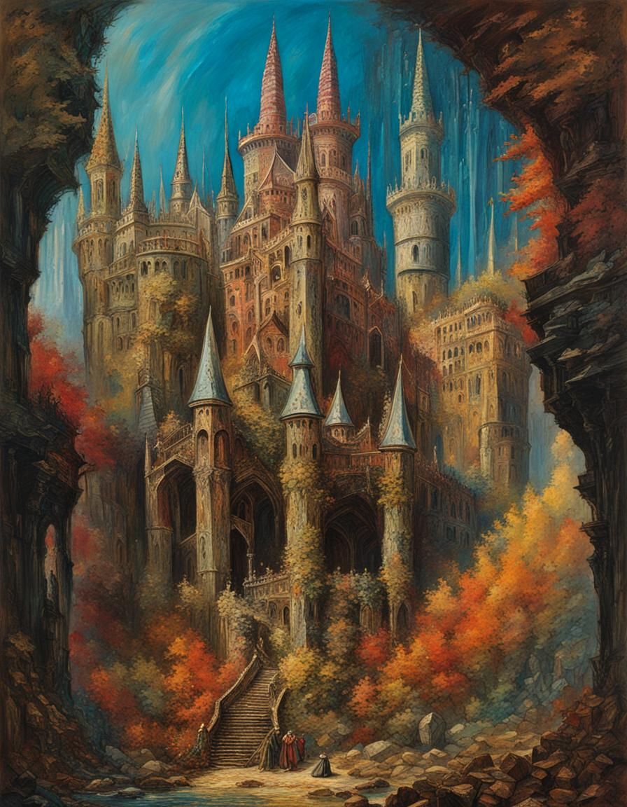 Gormenghast, by Mervyn Peake and M.C. Escher