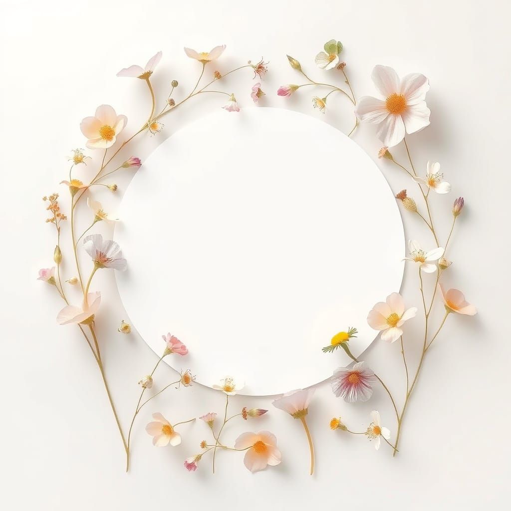 Whimsical Floral Circle in Soft Pastel Hues