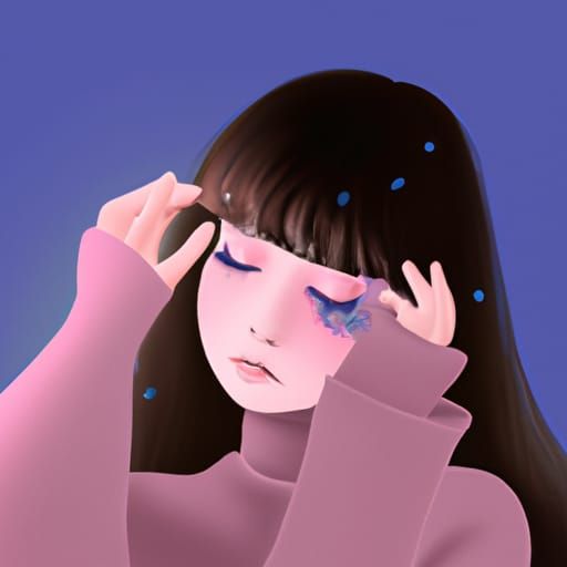 Cyberpunk Melancholy: Girl with Heterochromatic Eyes