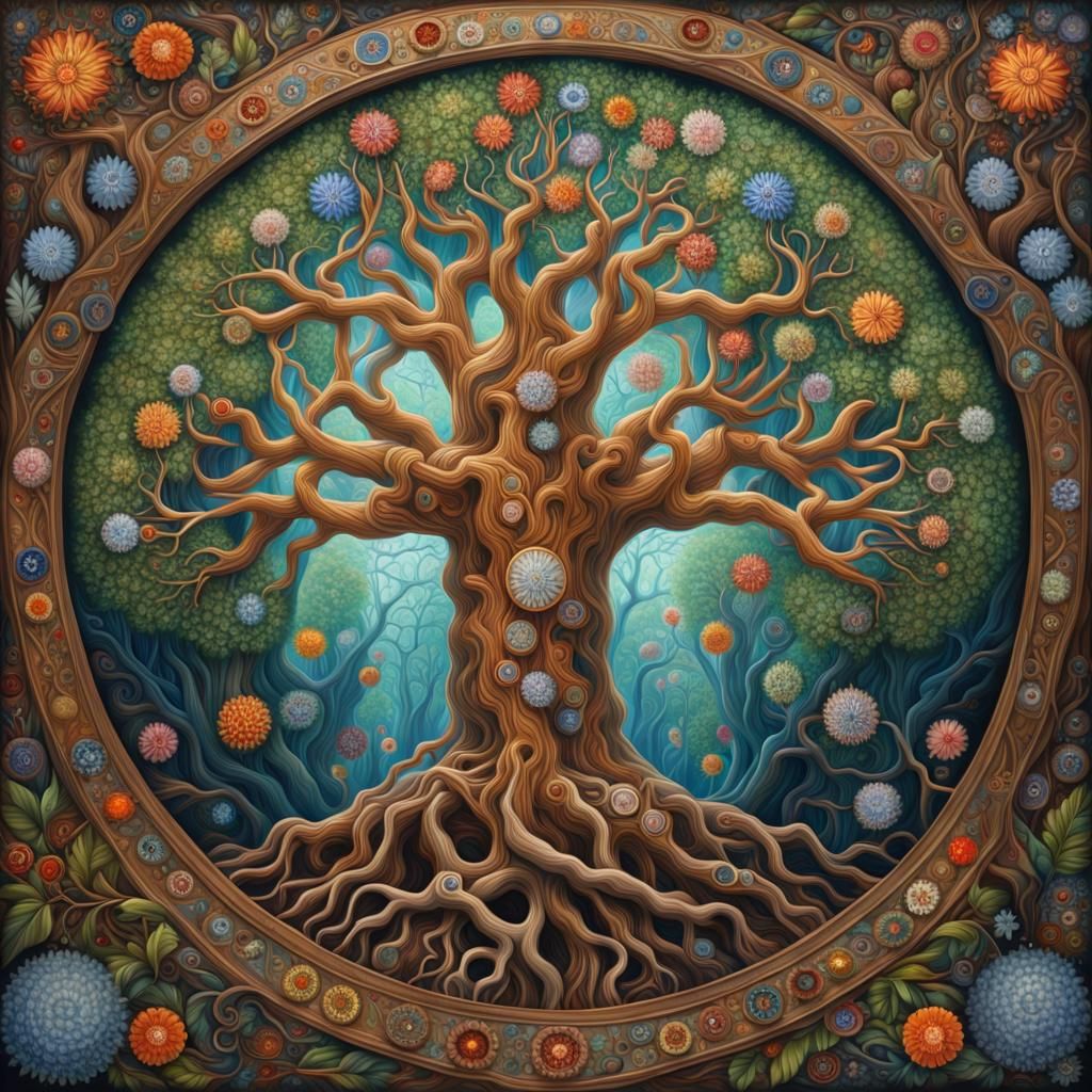 Crystal Tree of Life in Enchanted Garden