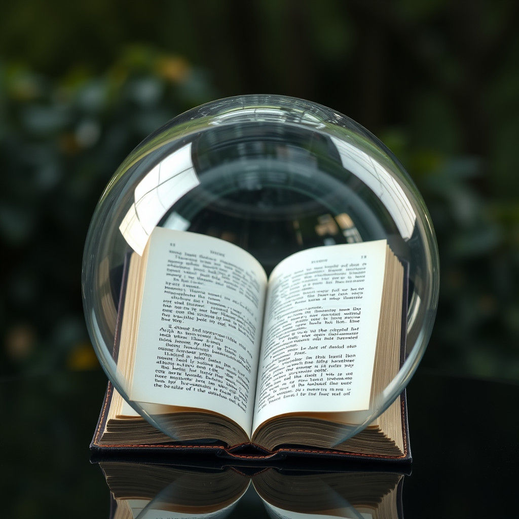 Open Book Inside a Glass Bubble