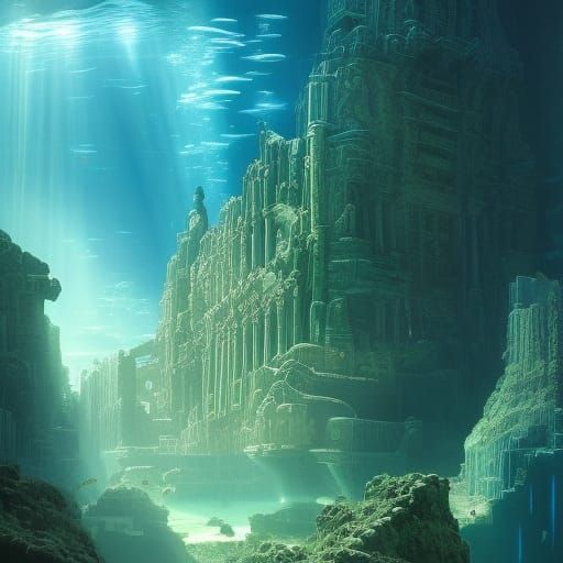 Atlantis in the Deep Blue Sea: Digital Painting