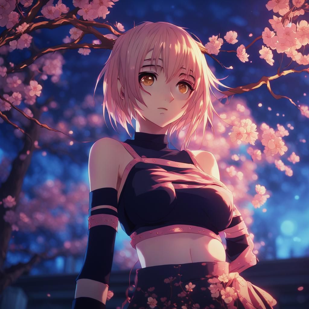 Blushing Anime Girl in Haunted Setting, Shonen Style