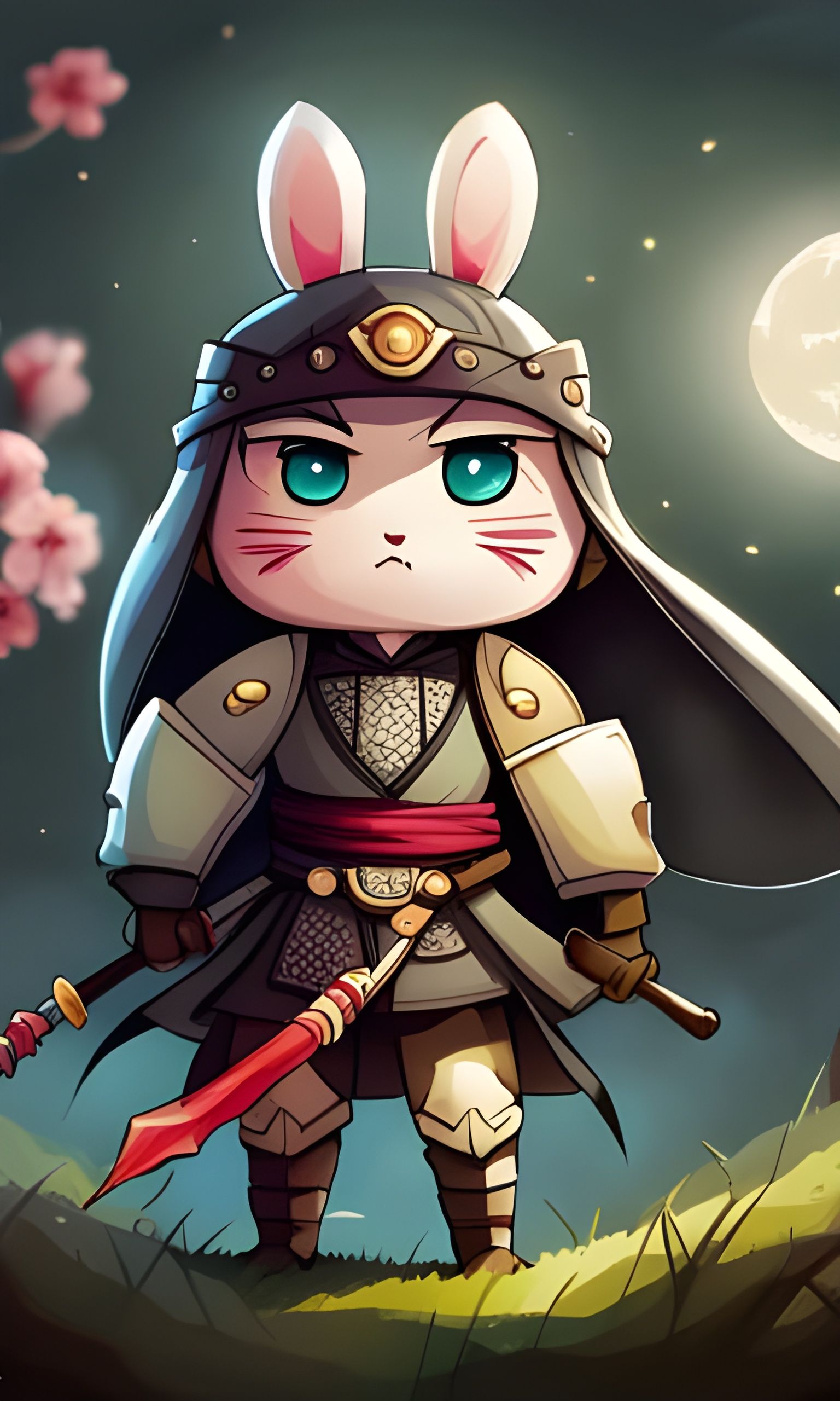 Storybook Cover - "The brave, little Samurai Bunny"