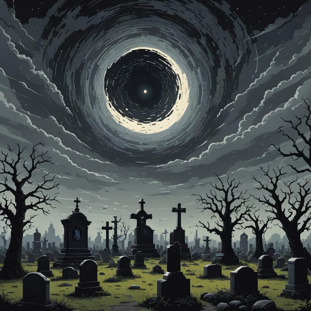 Ominous 8-Bit Black Hole Pixel Art