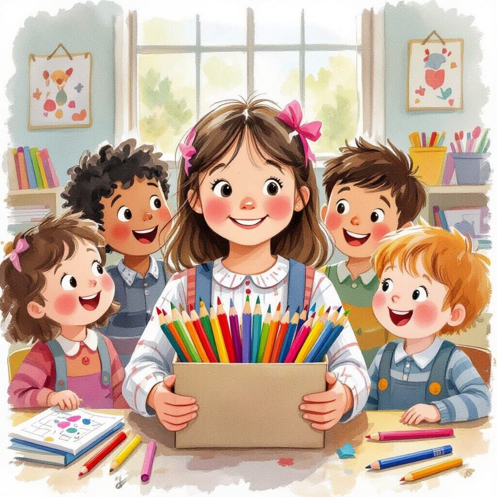 Kindergarten Girl's Colorful Birthday Gift