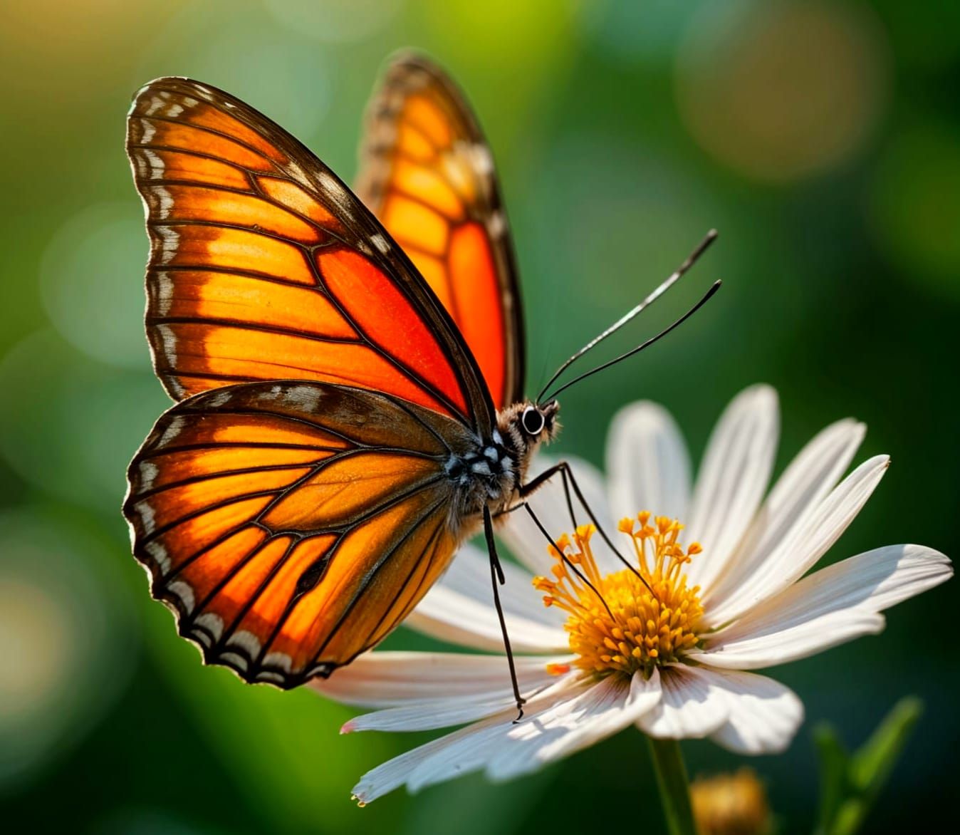 Delicate Butterfly Perched on a Vibrant Spring Bloom