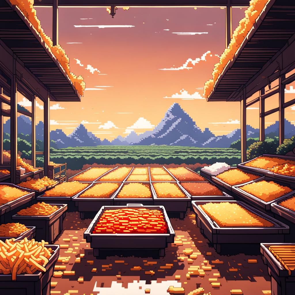 8-Bit Bedroom in a French Fry Field: Anime Style