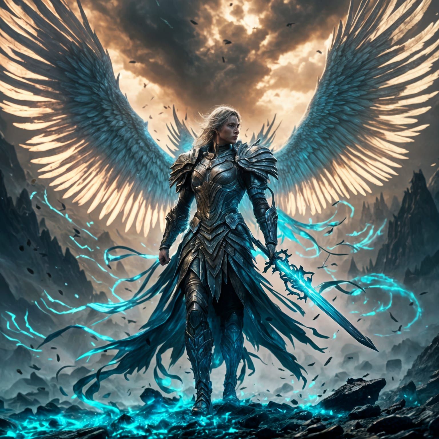 Archangel Kafziel: Speed of God, Detailed Matte Painting