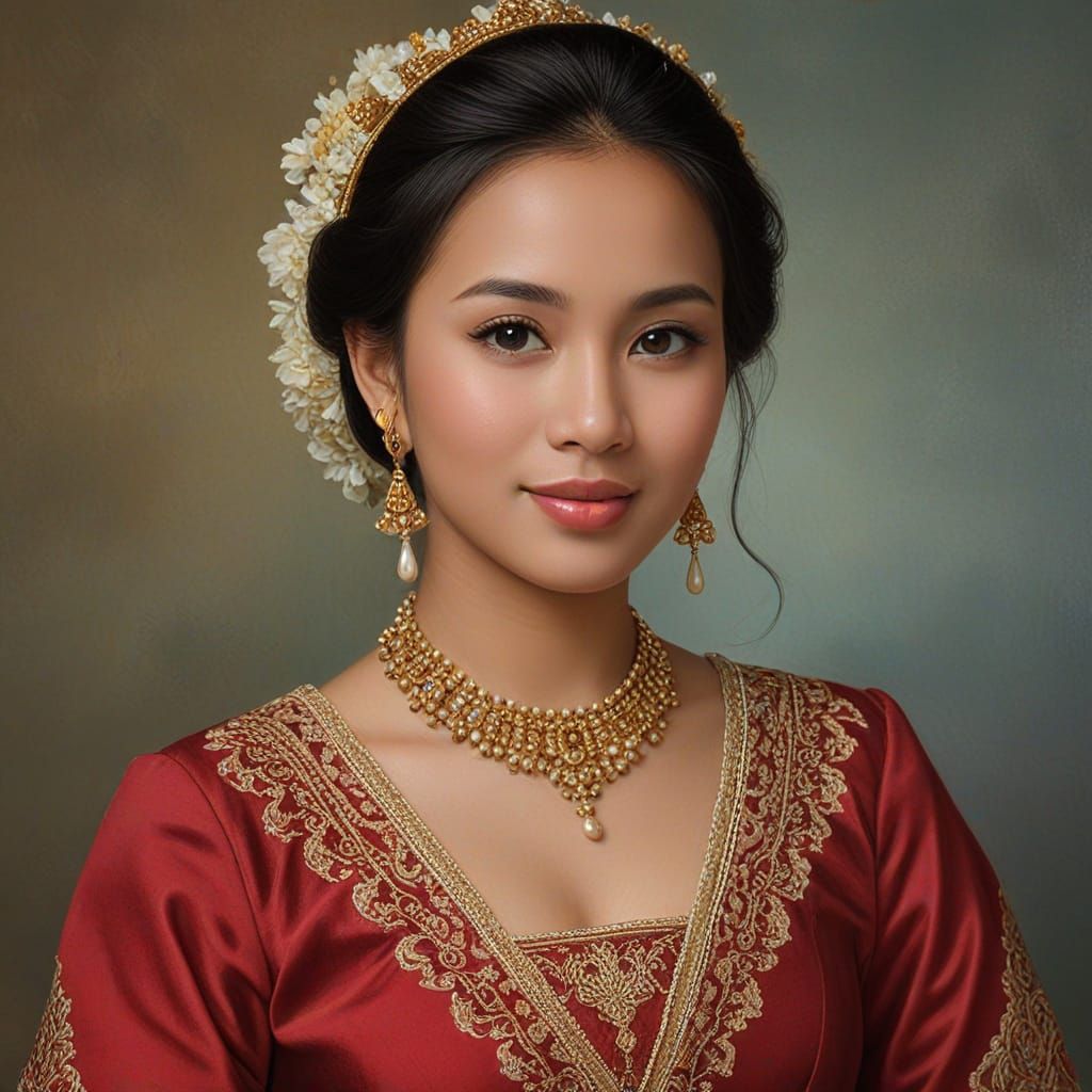 Bruneian Woman Portrait in Rubens Oil Painting Style