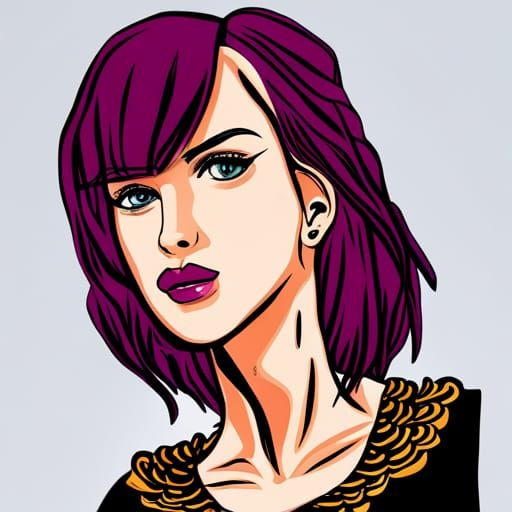 October Woman in Manga-Style Pop Art