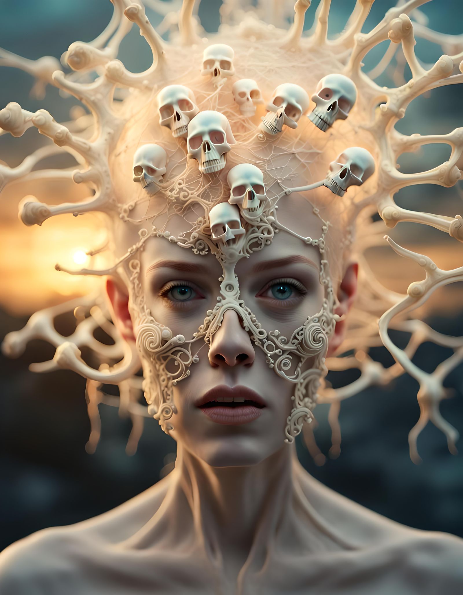 Detailed Micrograph of Microchips and Albino Model