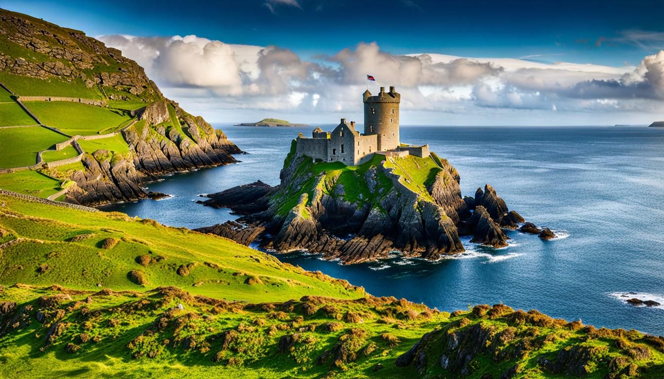 Kilcoe Castle in Roaringwater Bay, Ireland