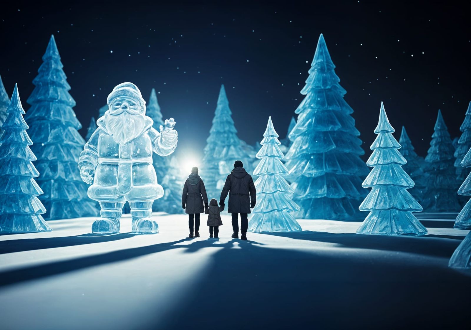 Snowy Ice Town Wonderland Scene