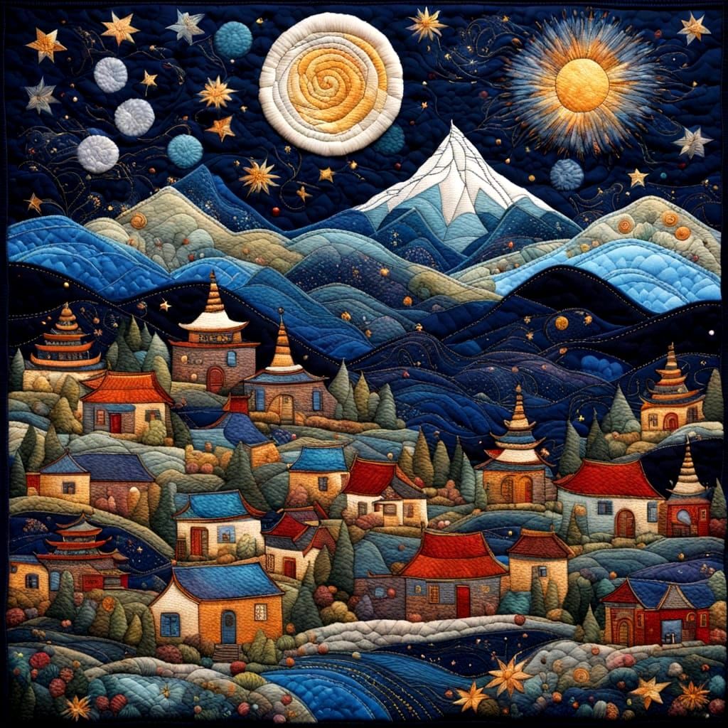 Tibetan Village Basks in Himalayan Splendor