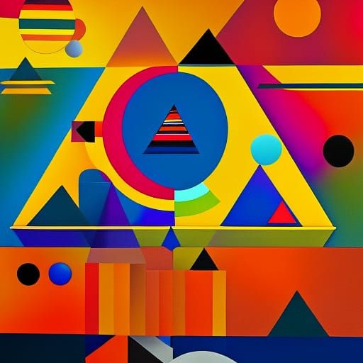 Geometric Abstract Art in Warm Colors