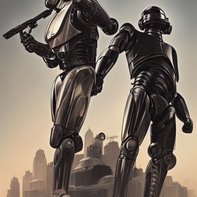 Robocop as Bald George Clooney: Digital Art