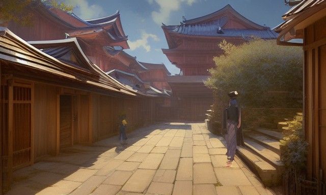 Japanese Alleyway Illustration in Anime Style