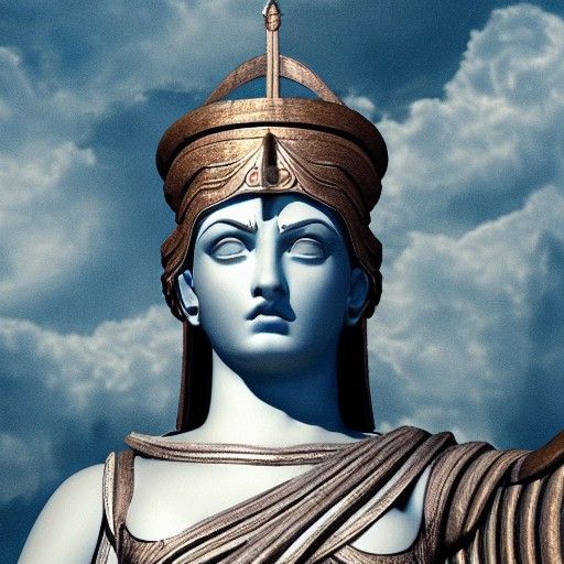 Athena, Goddess of Wisdom, Cinematic Matte Painting
