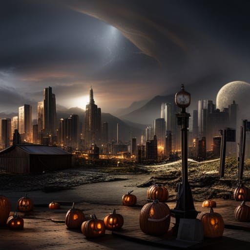 Pumpkin City: Detailed Matte Painting