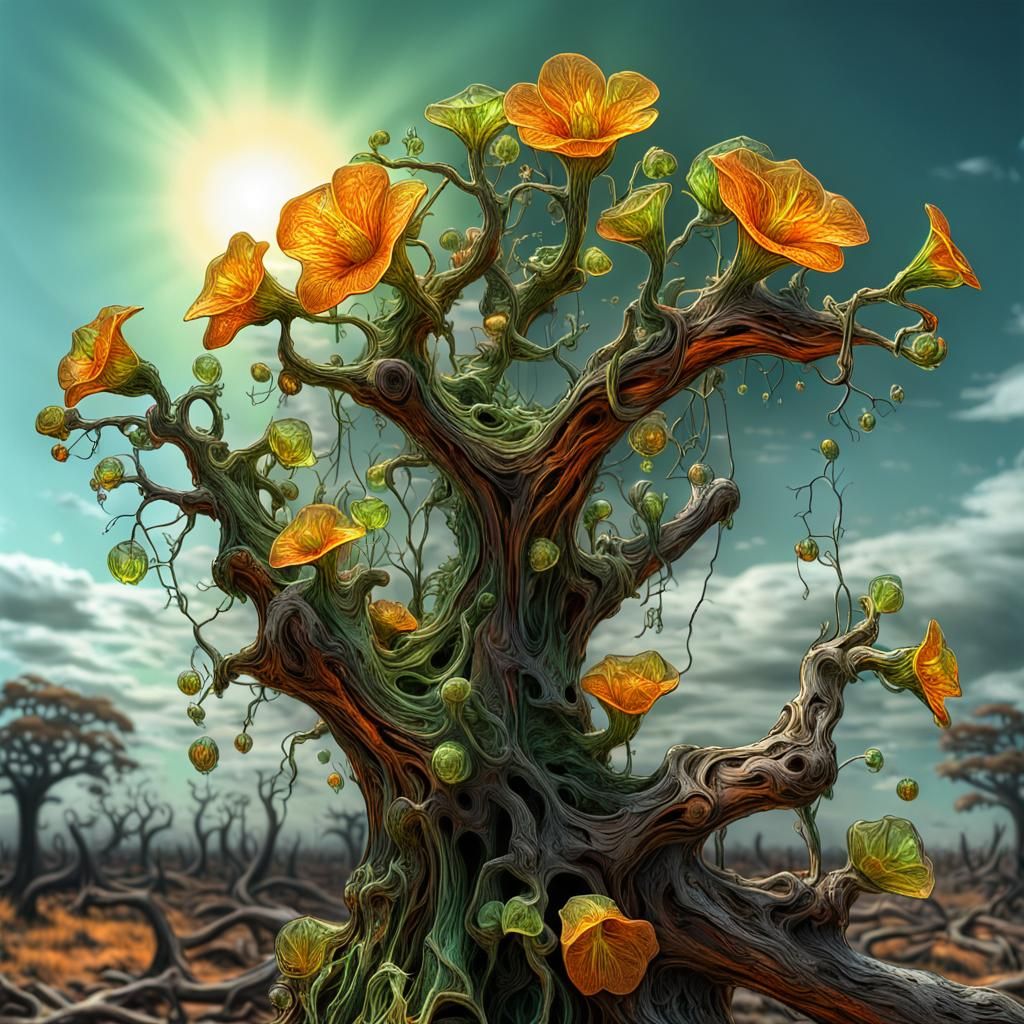 Mandelbulb: Glass Flowers on a Dead Tree
