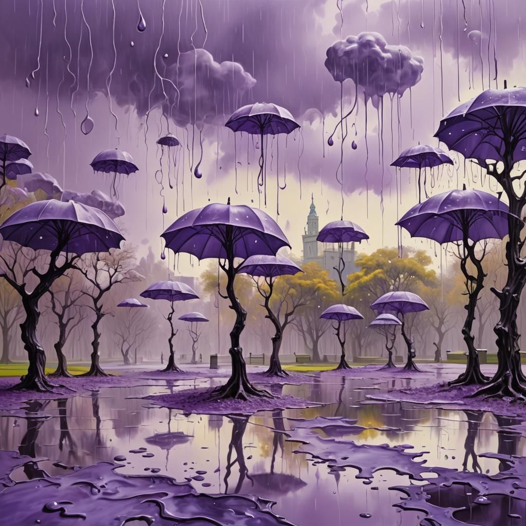 Surreal Purple Rain in Paisley Park, 8K