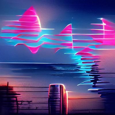 Synthwave Neon Retro Soundwaves