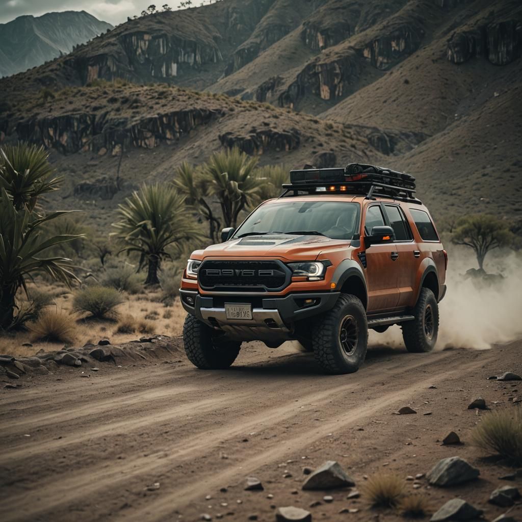Cinematic SUV Film Still