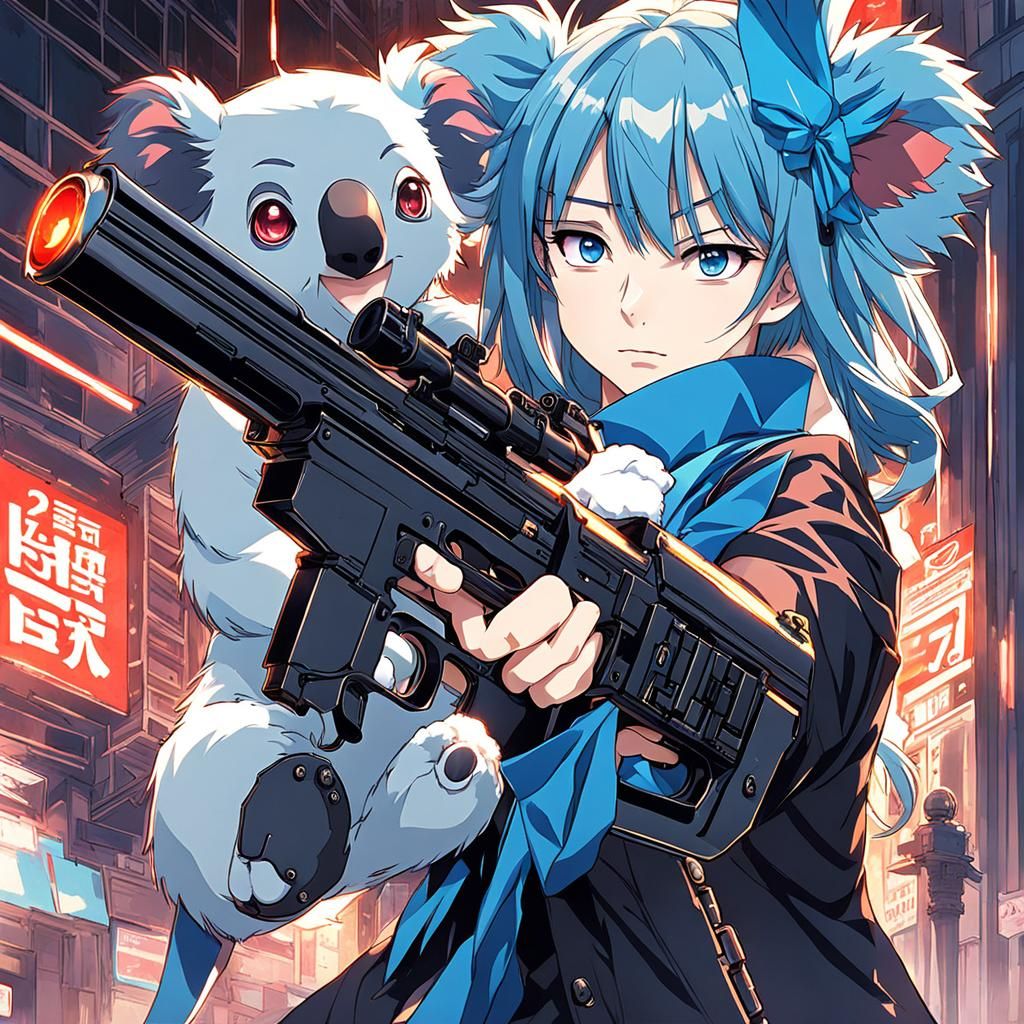 Koala Man Threatens Anime Girl: Manga Style