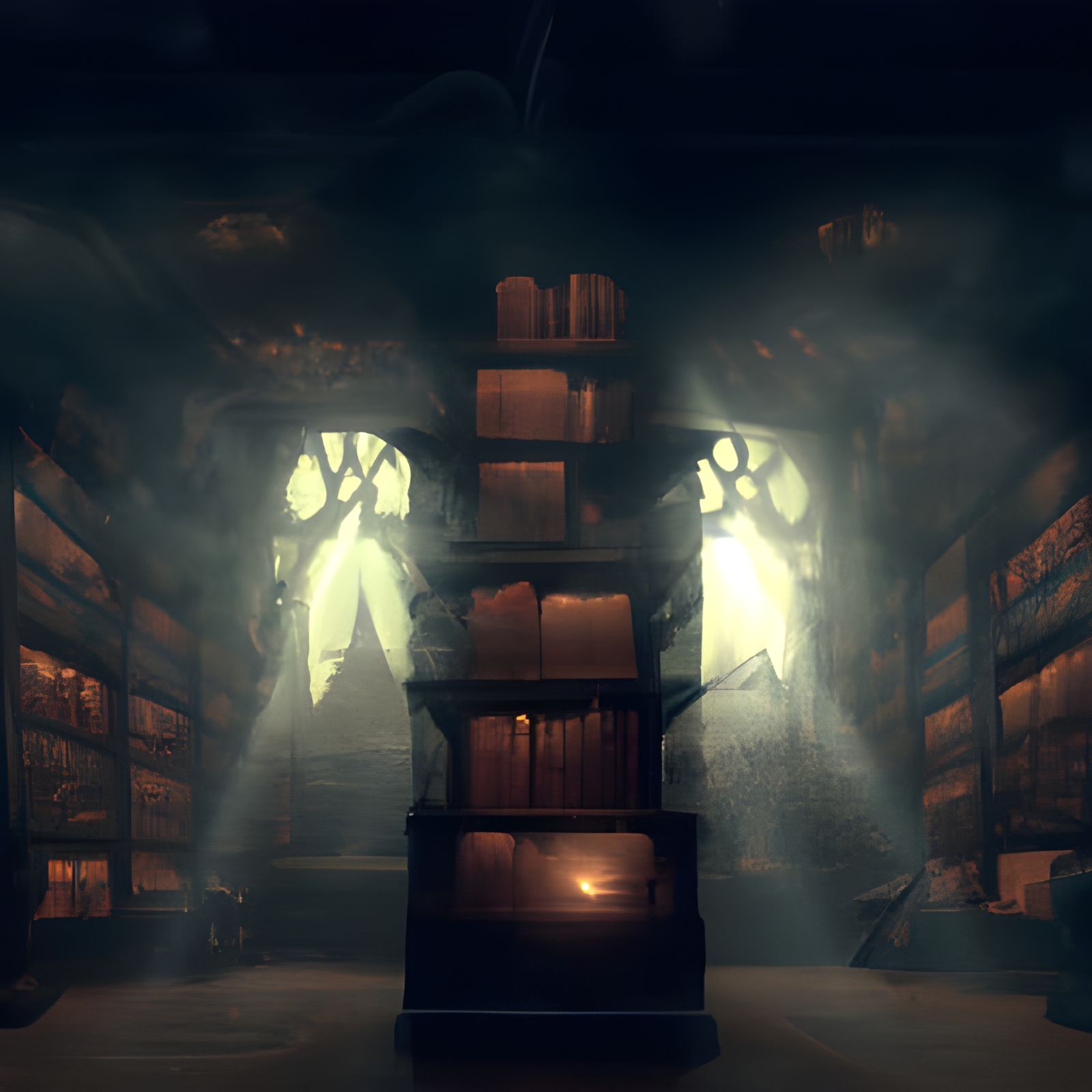 Victorian Library in Dark Academia Style