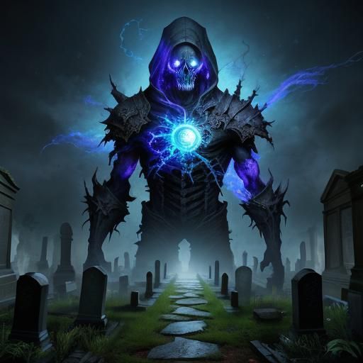 Spectral Anomaly in Haunted Cemetery: Hyperrealistic Concept...