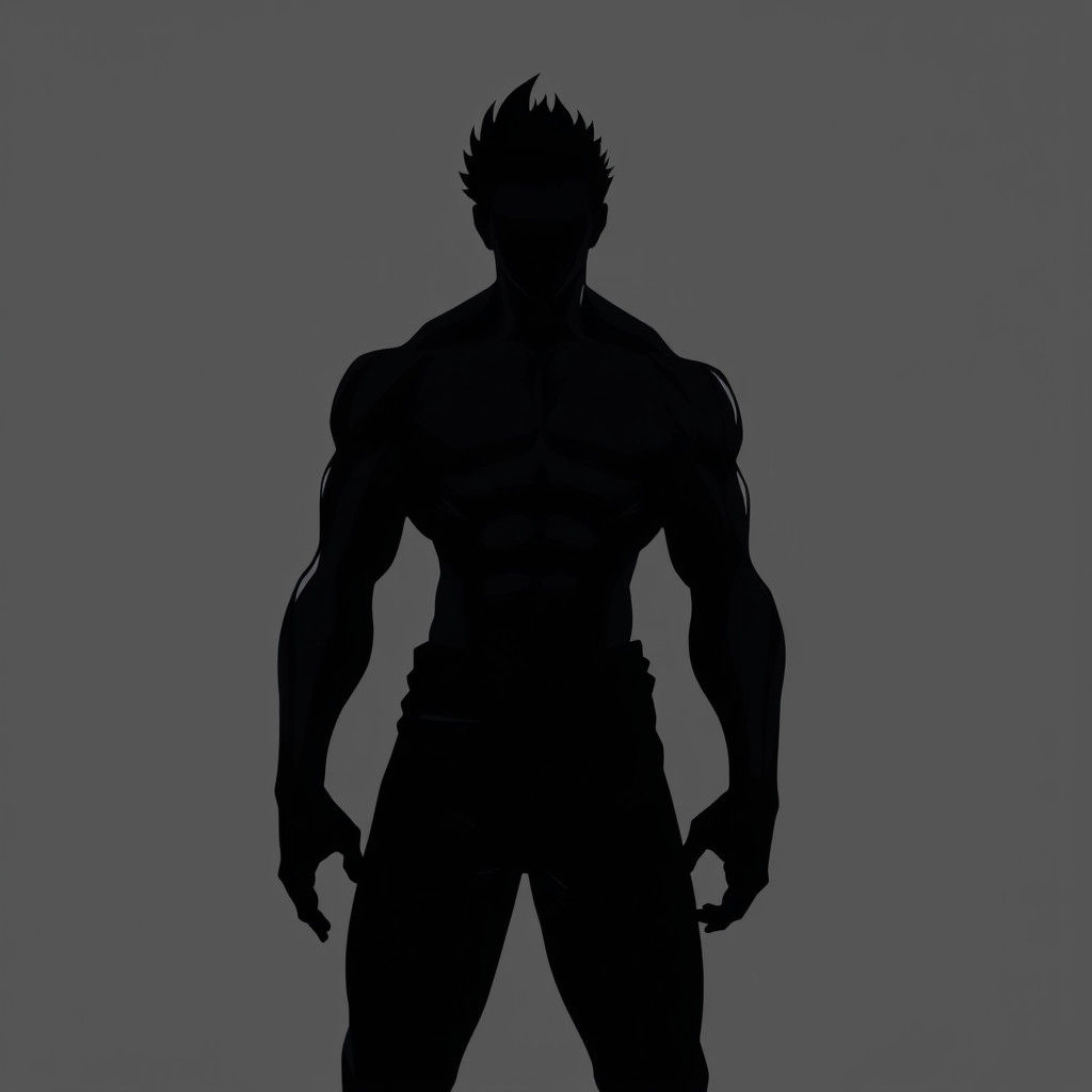 Powerful Shadow Figure in Anime Style