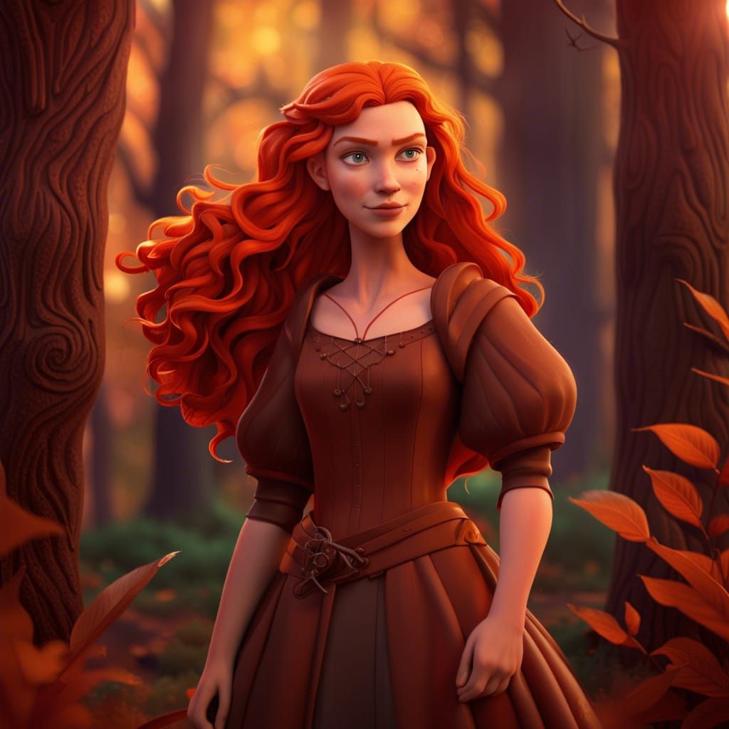 Autumn girl in the woods