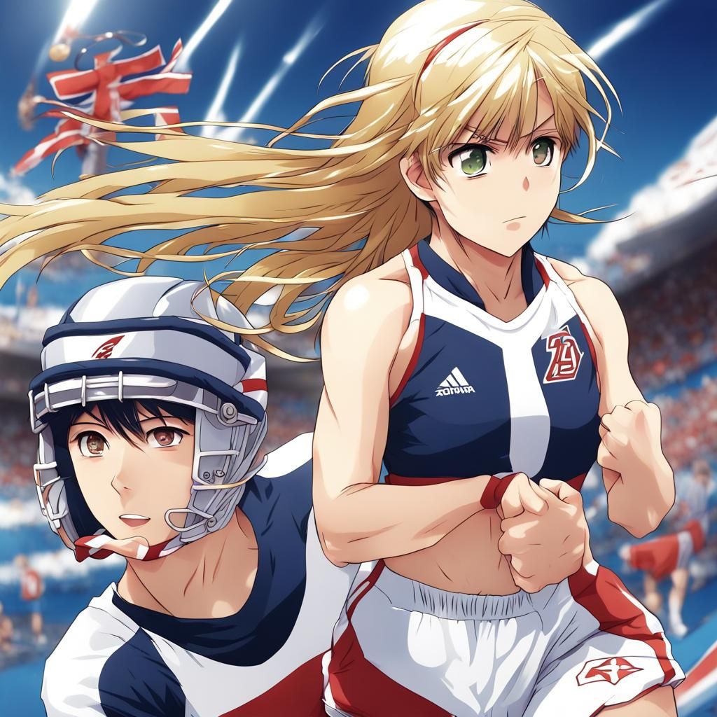 Dynamic Athletes in Anime Key Visual Style