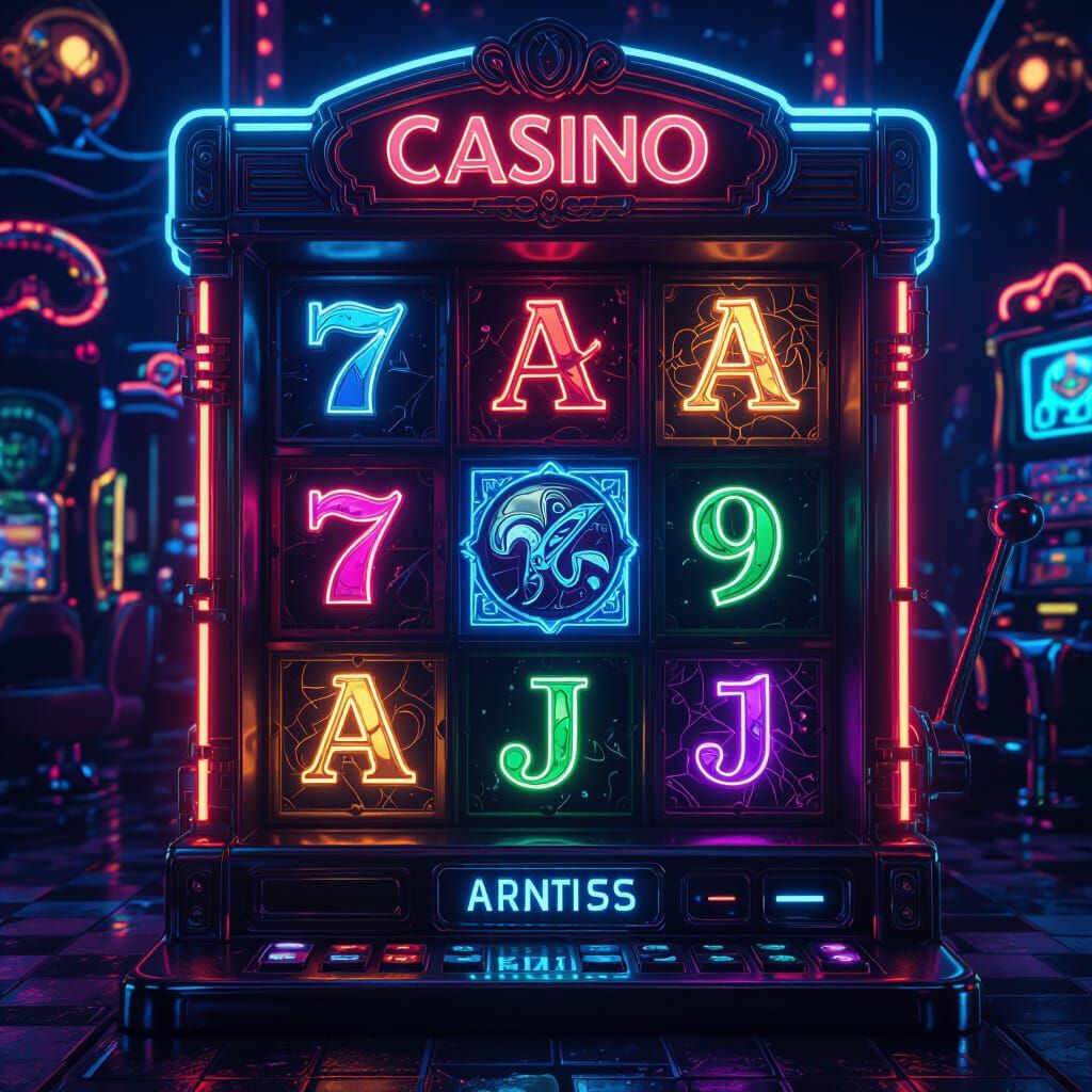 Cold Neon Casino Slot Machine Tileset