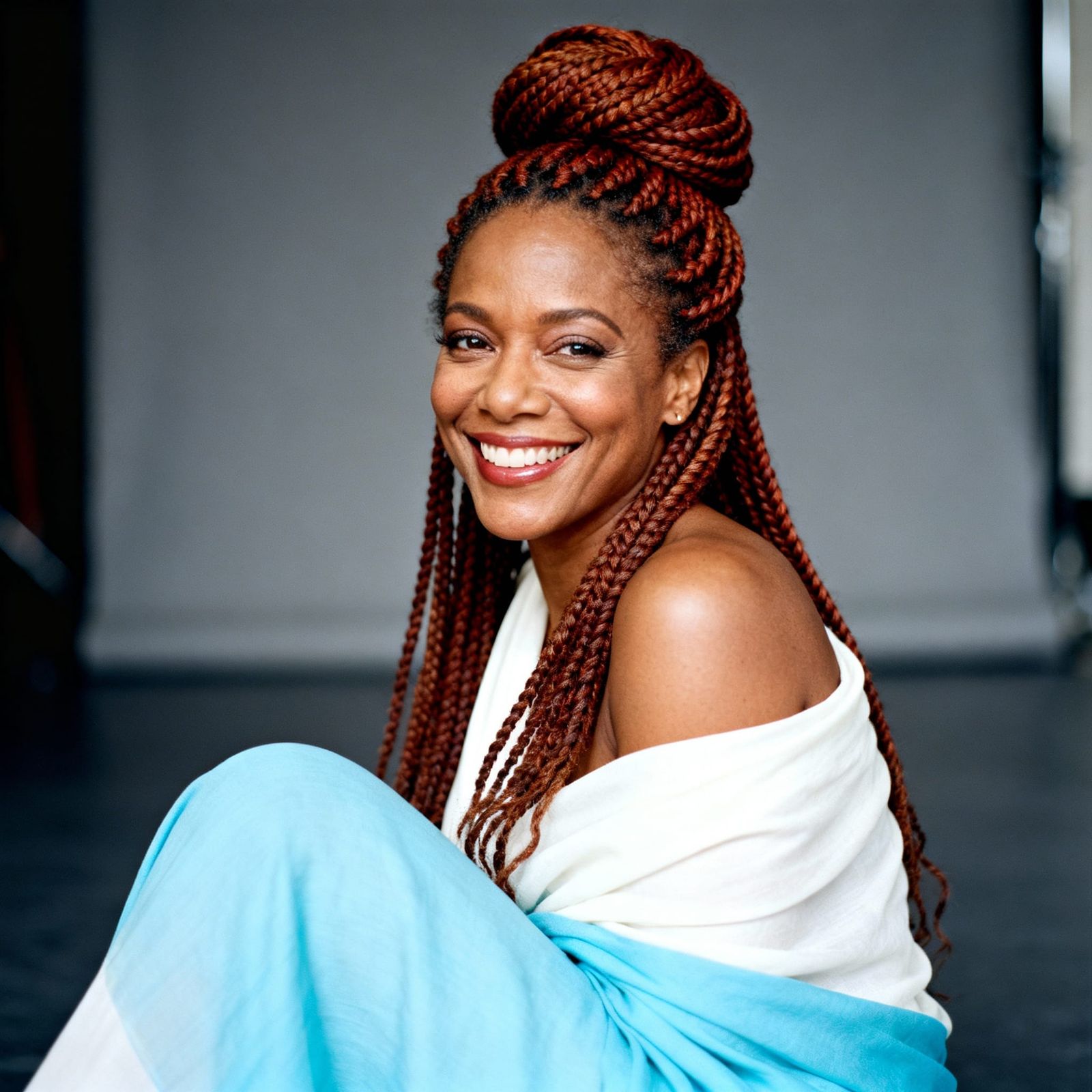 Radiant African American Woman Portrait in Studio