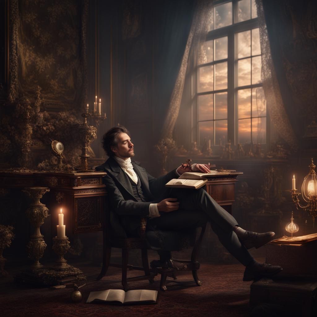 Romantic Poet's Laudanum-Fueled Inspiration: Digital Matte P...