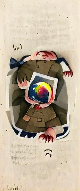 Chibi Figure in a Sad, Abstract Style