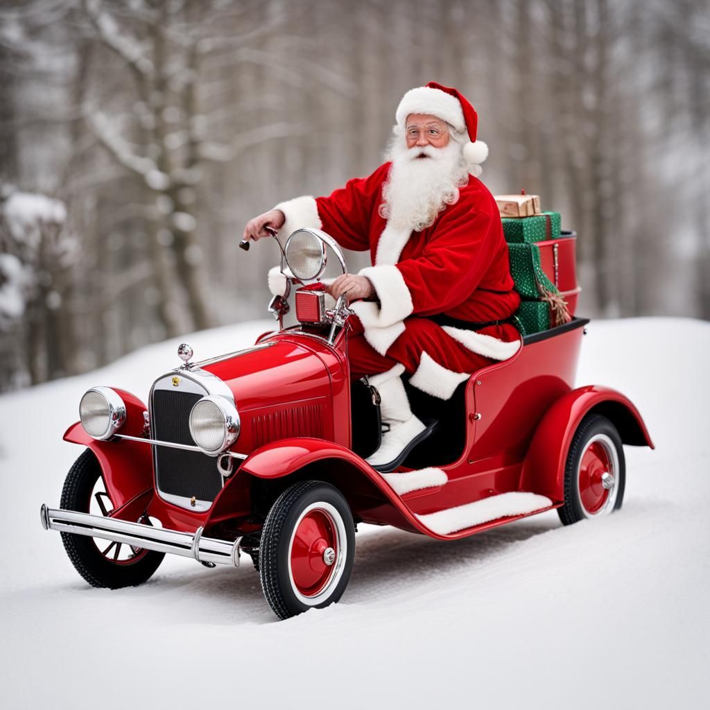 Santa Claus Drives a Vintage Model T