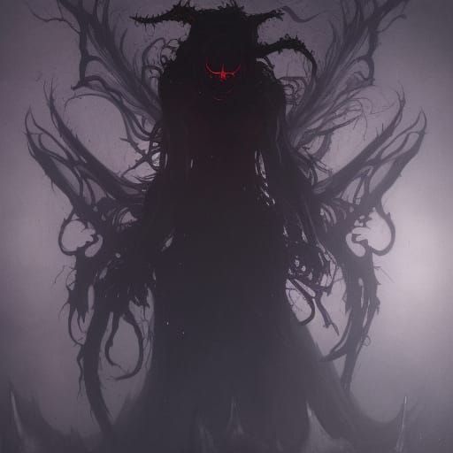 Creepy Shadow Demon in Dark Fantasy Style