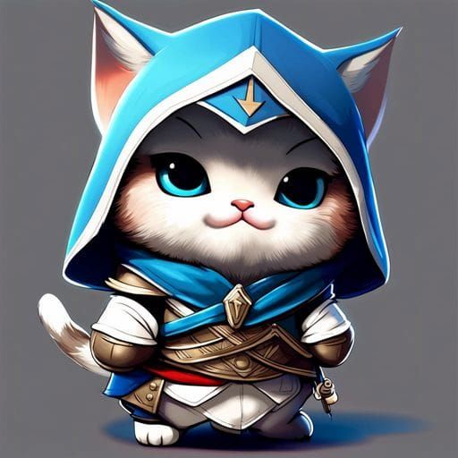 Chibi Pixar Kitten as Assassin