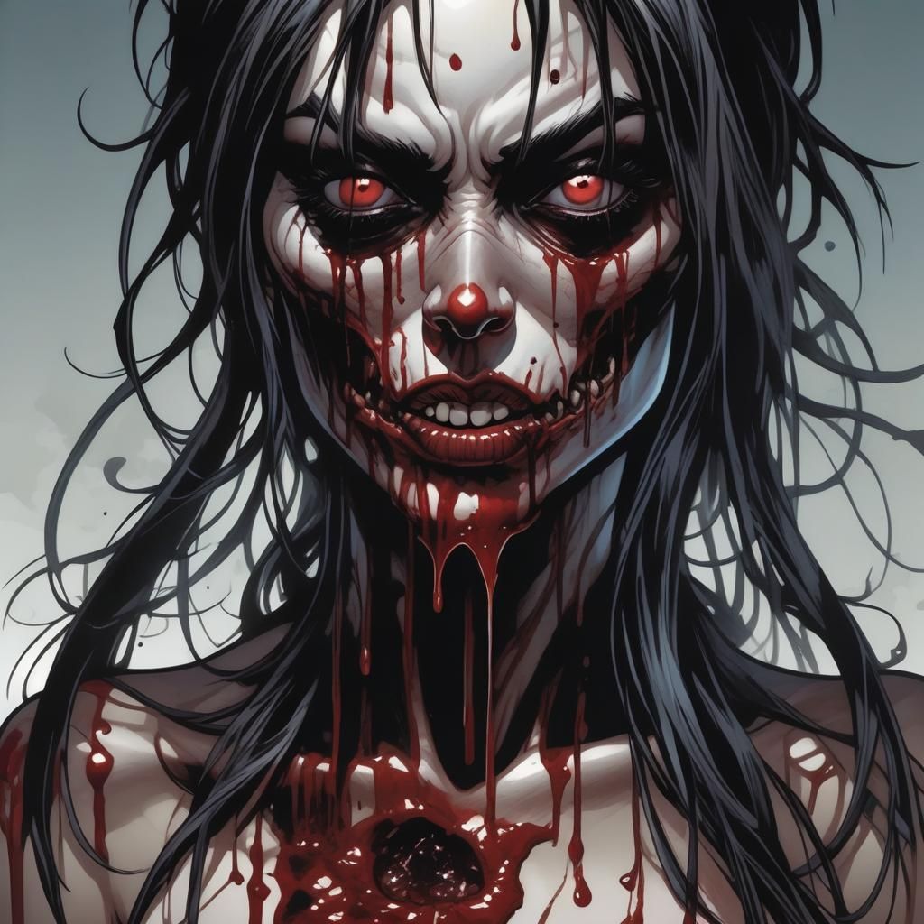 Undead Woman: Comic Book Style Portrait