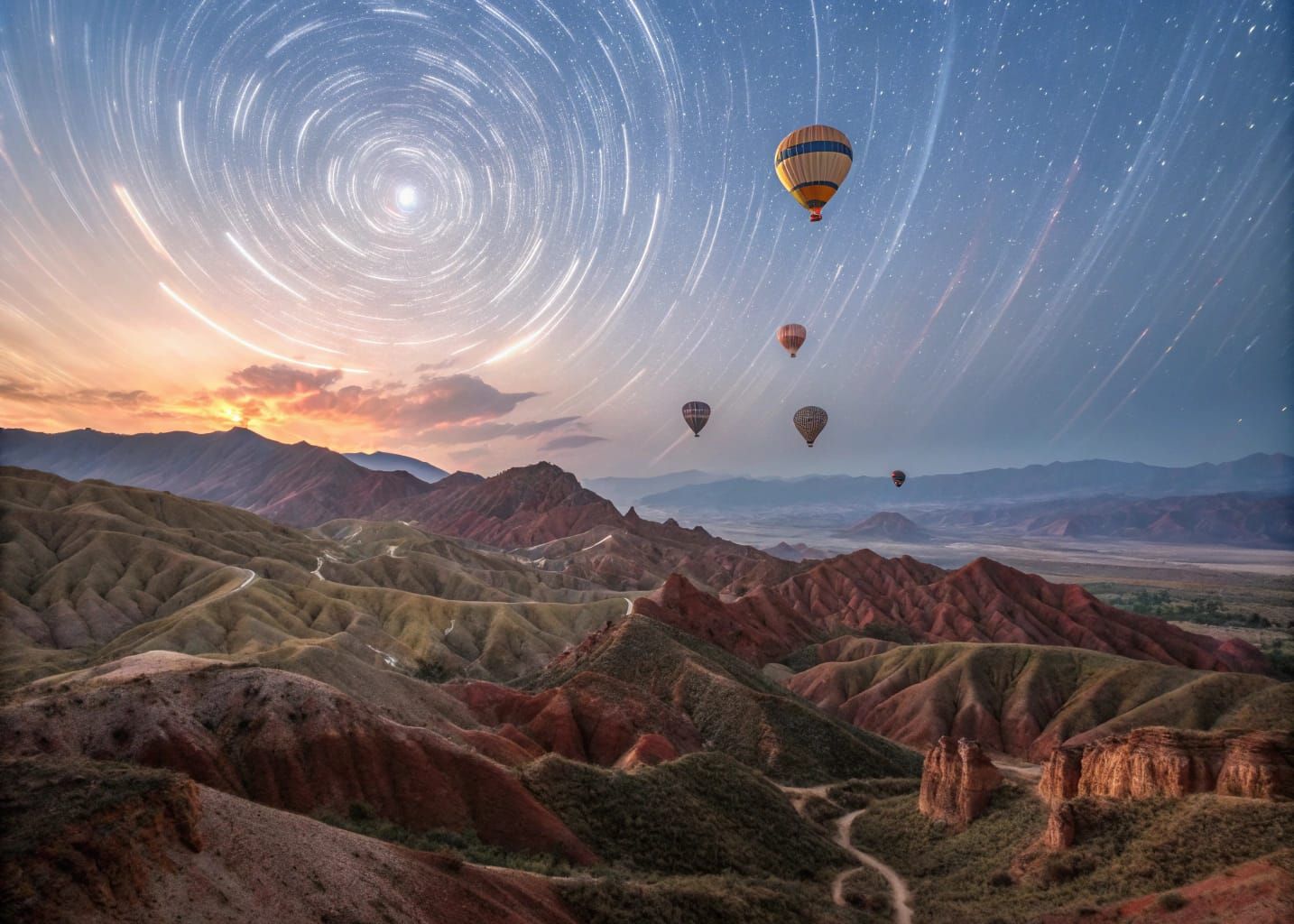 Sanxingdui Yufu Cluster-Flitting Over Zhangye Danxia